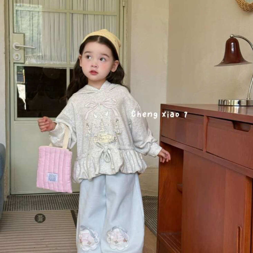 中国风女童连帽春秋长袖薄款卫衣