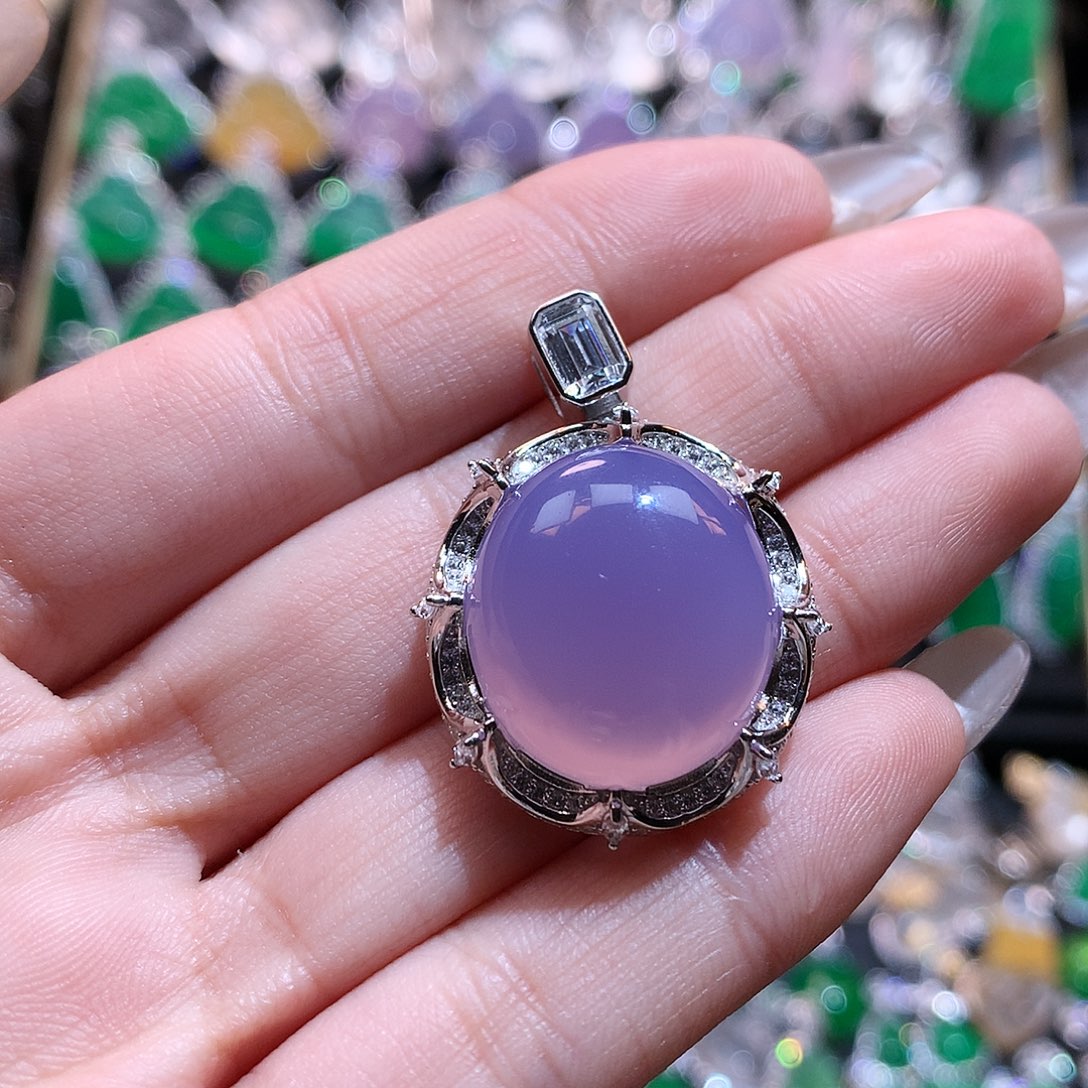 玛瑙/玉髓颈饰银S925镶嵌