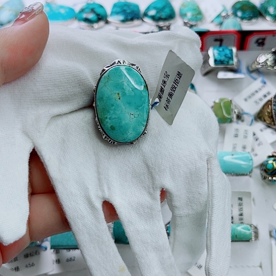 青***草未镶嵌绿松石珠宝奇石