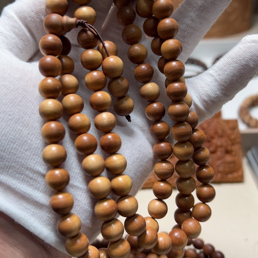 檀香木手串/手链云*鹤10横纹