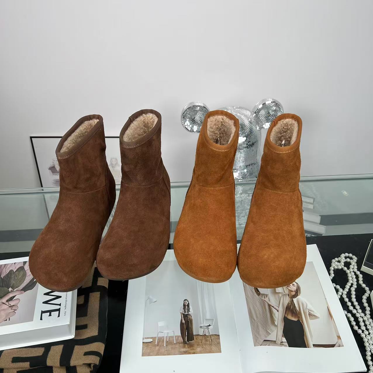 75D6815厚底雪地靴女款冬季加绒皮毛一体保暖