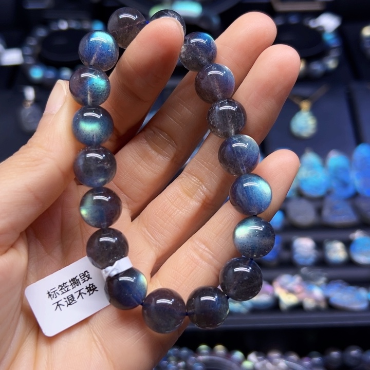 拉长石手串未镶嵌葫*12左右