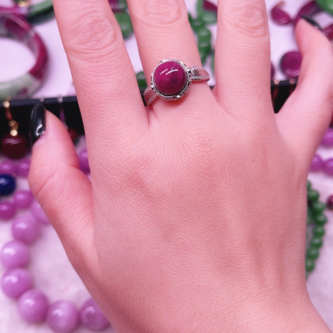 红宝石银S925镶嵌戒指
