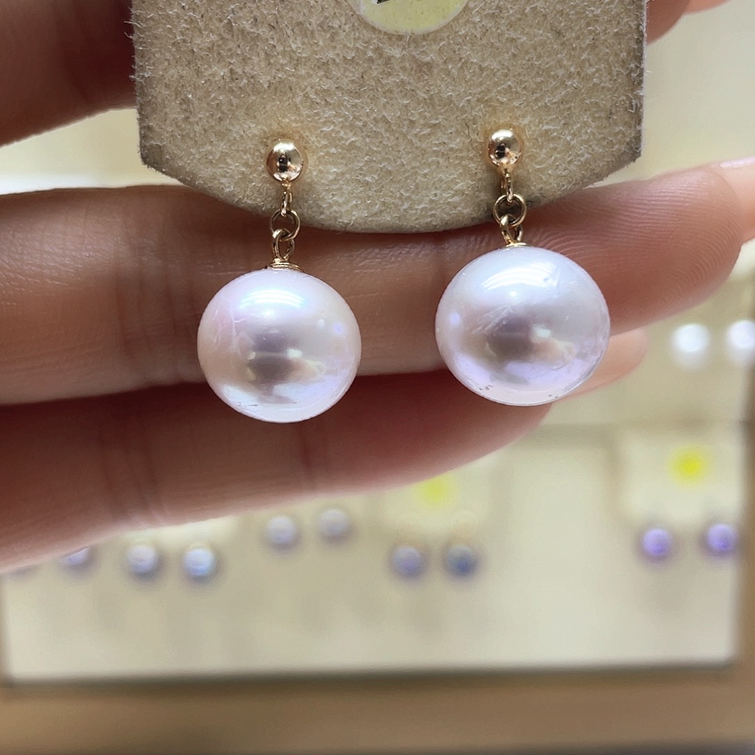 淡水珍珠耳饰银S925镶嵌