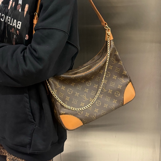 95新 LouisVuitton/路易威登 老花牛角单肩包腋下包