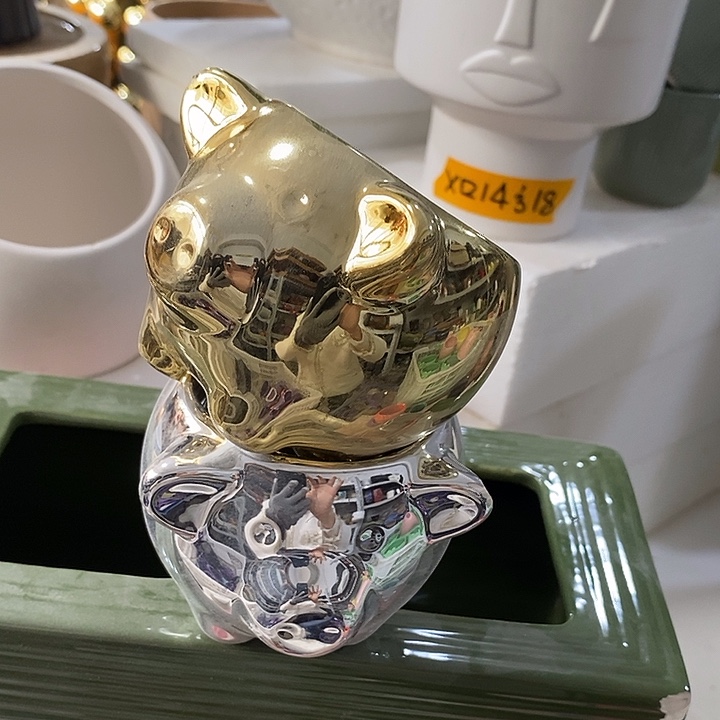 摆件陶陶盆有孔 瑕疵针孔漏釉介意勿拍外口 7外高7