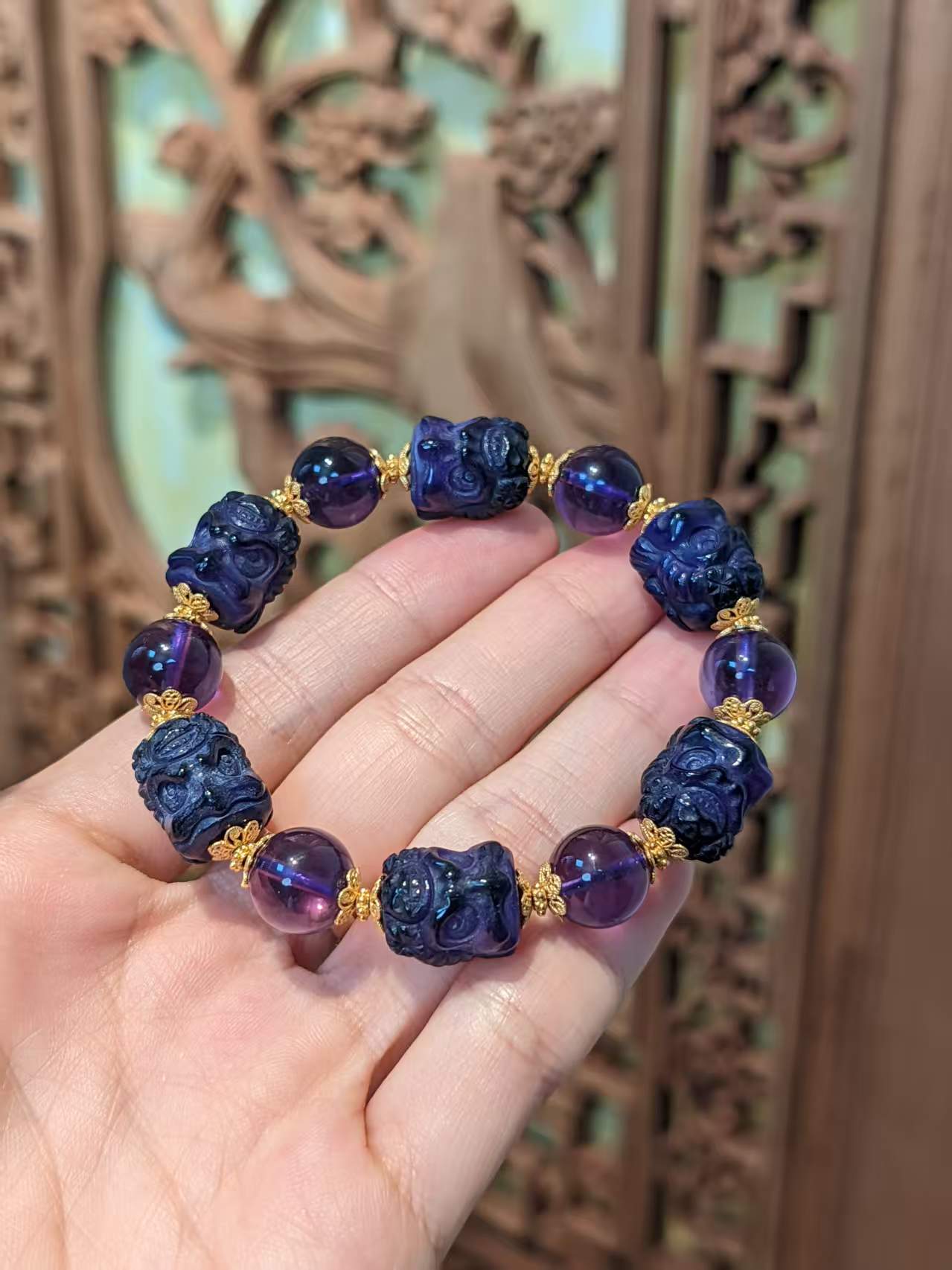 非金属亚克力手链 【美萍藏传】九紫离火阵阵手串