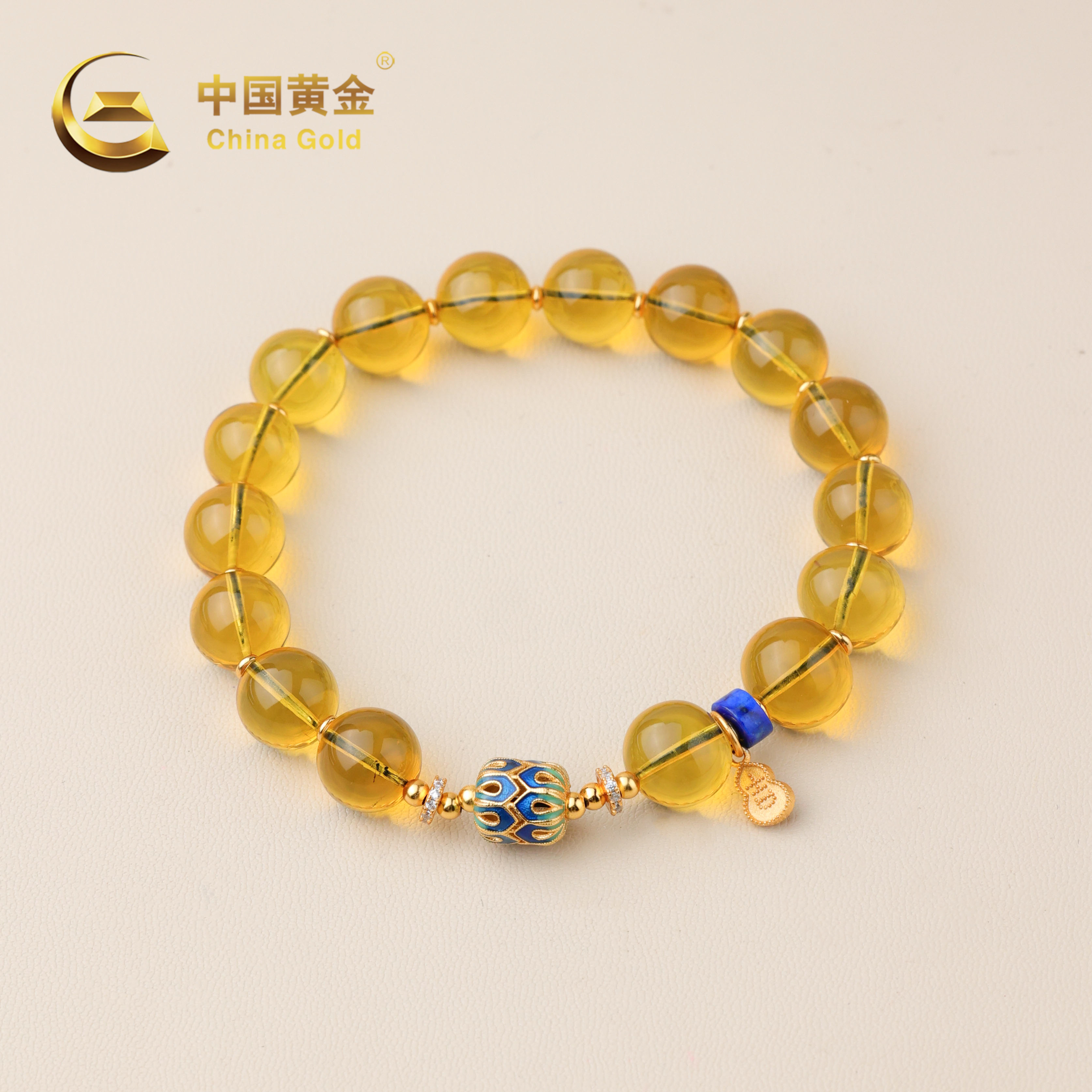 【中国黄金】星芒 | 琥珀*手串*S925银镶嵌-S4421-L-Y