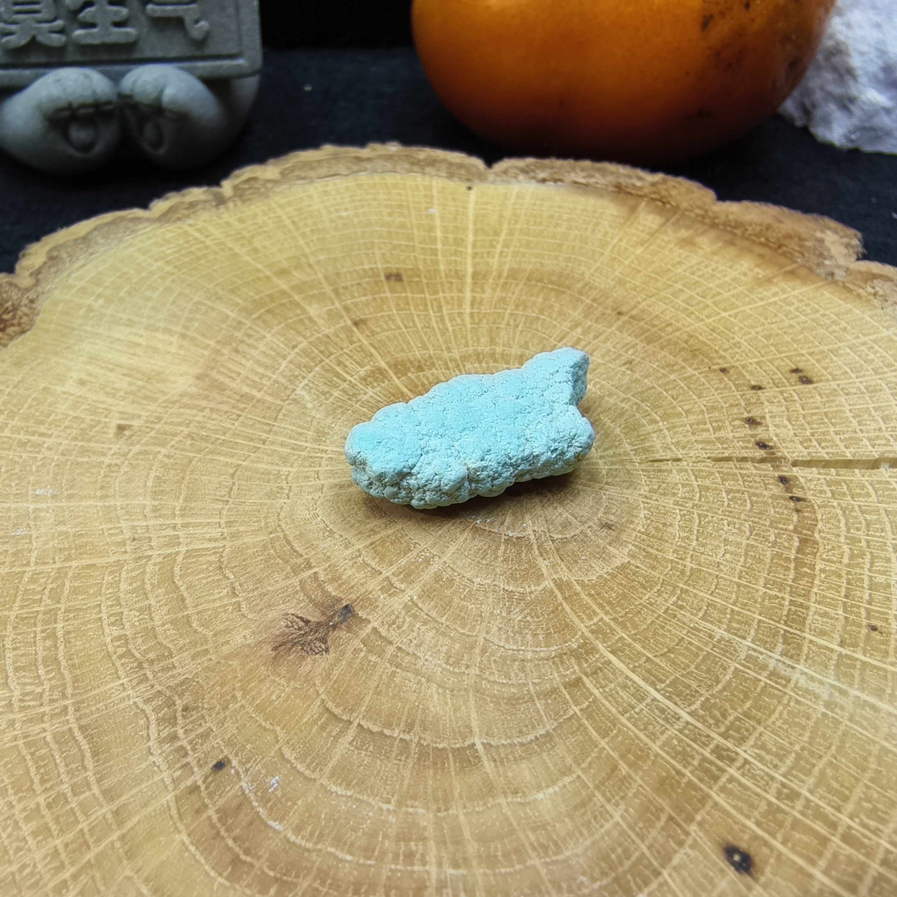 湖北十堰随形石挂件高瓷蓝精品文玩珠宝配饰自然清新设计师毛料