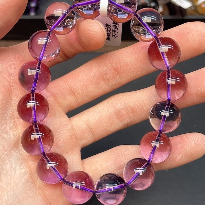 水晶手链未镶嵌5紫水晶13mm