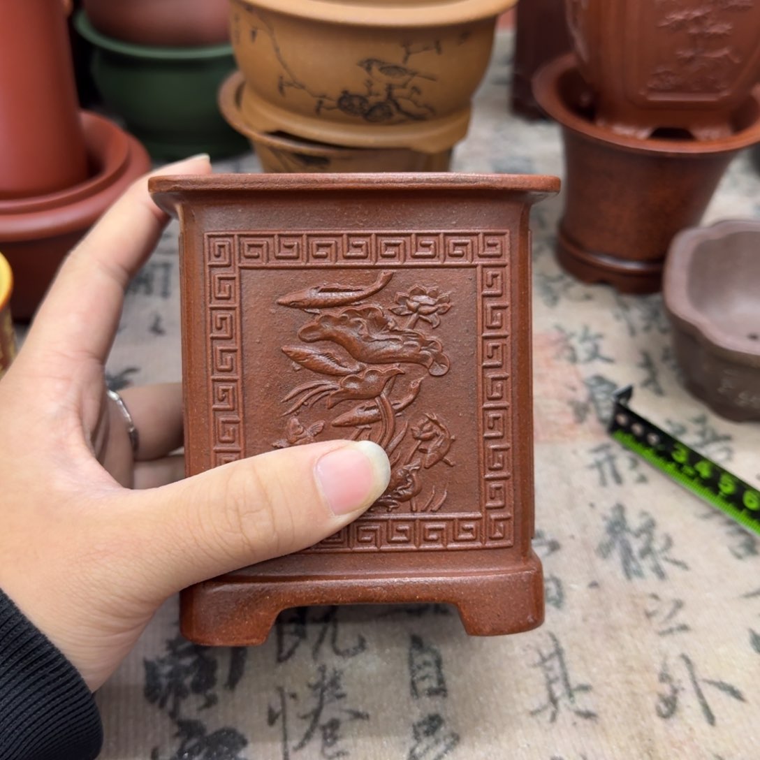 紫砂花盆宜兴紫砂正品8x9