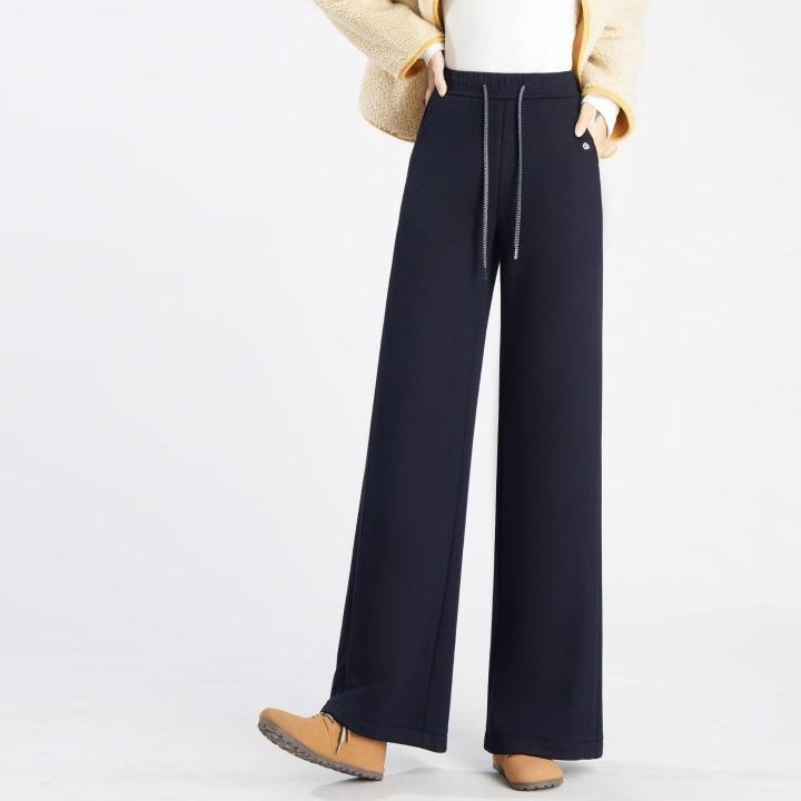 25567#加绒窄版阔腿裤直筒裤