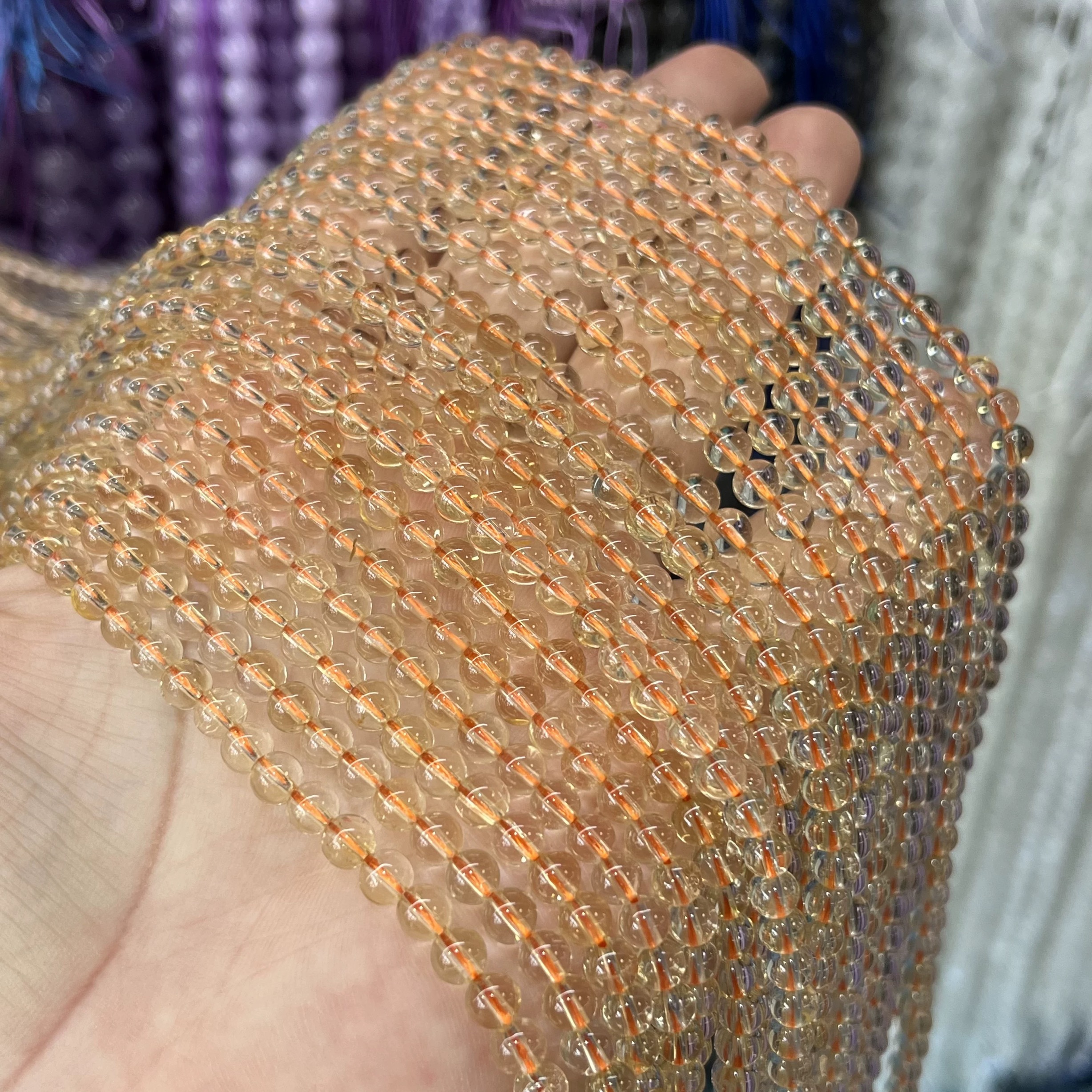 【黄水晶半成品】天然黄水晶半成品水晶单圈手串/多样性发其一