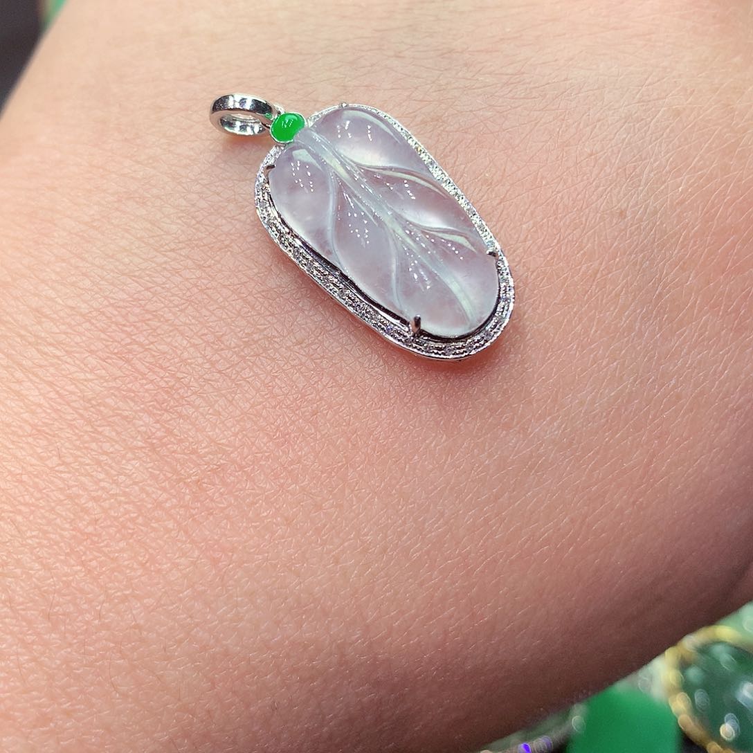 翡翠颈饰18K金镶嵌纯天然