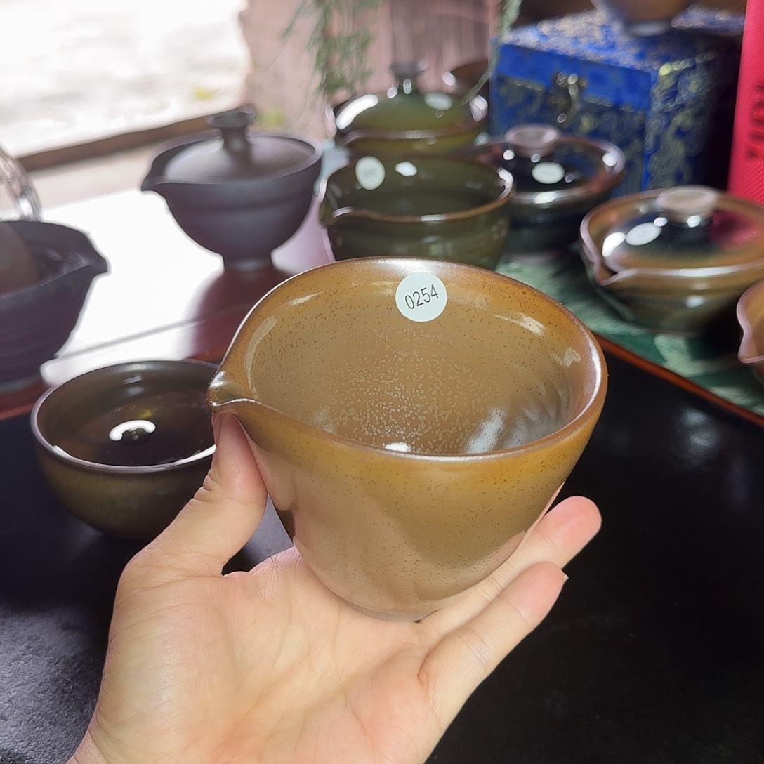 茶盏0254 秋罗龙窑柴烧手工公道杯
