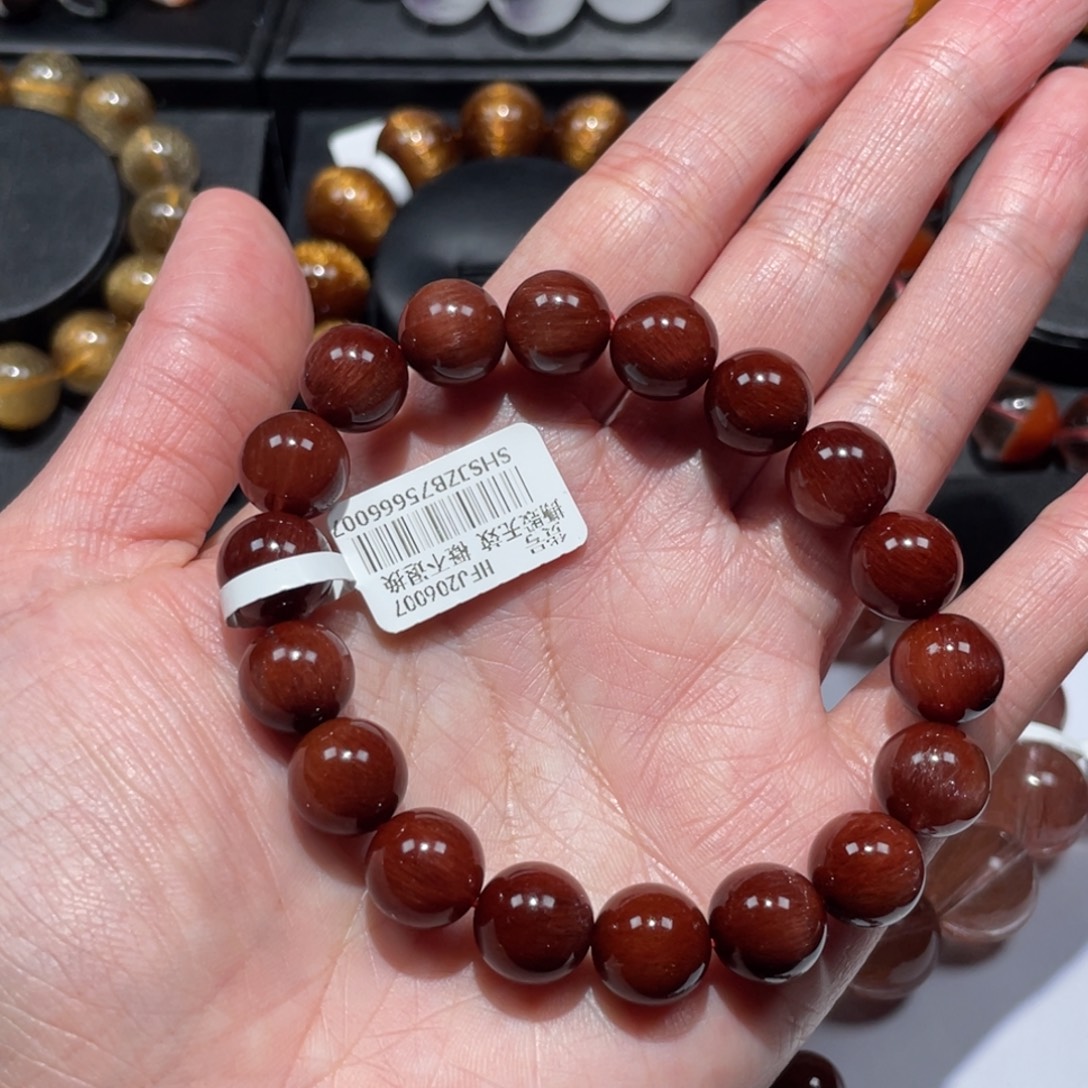 水晶未镶嵌手链红发晶11.4mm