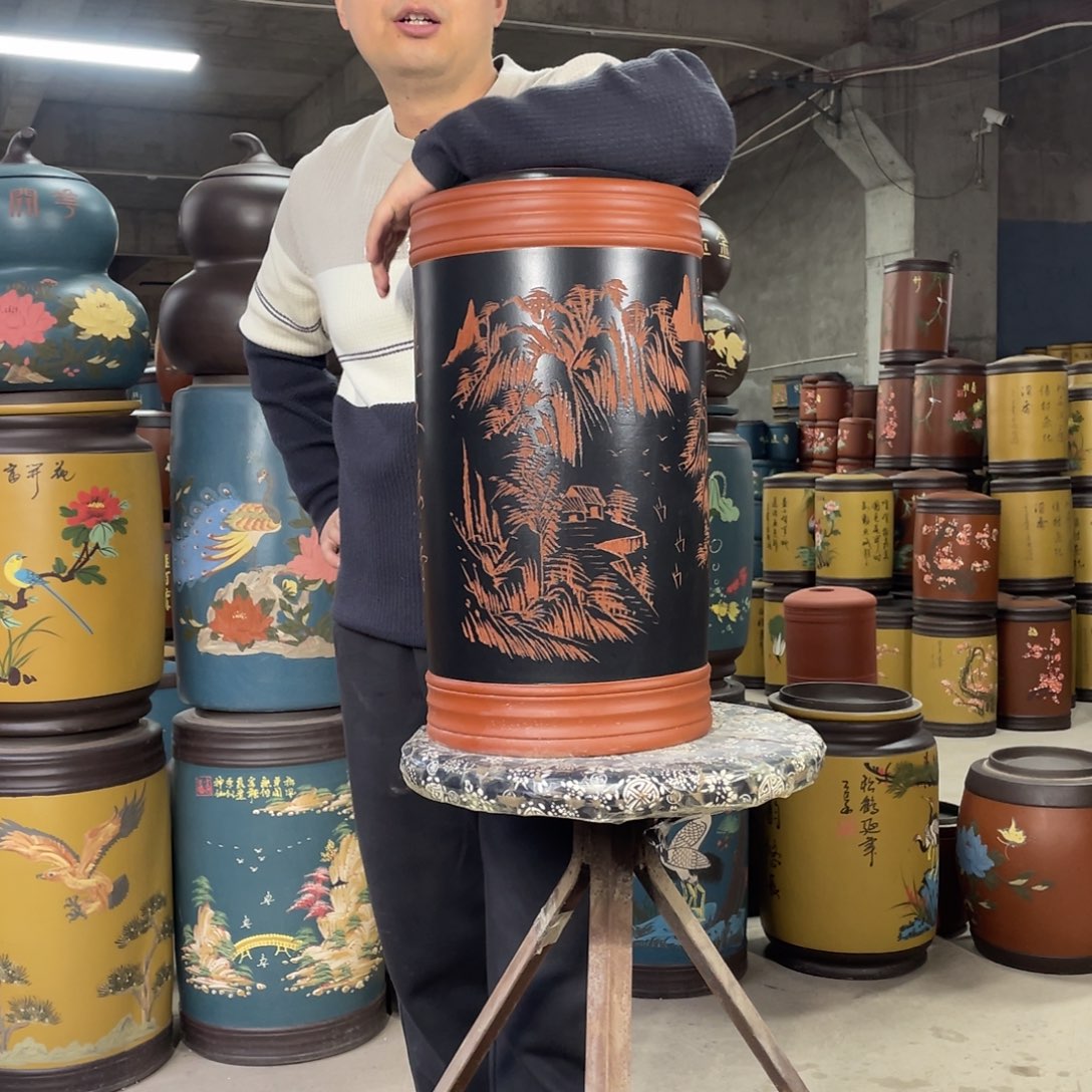 宜兴原矿紫砂茶叶罐