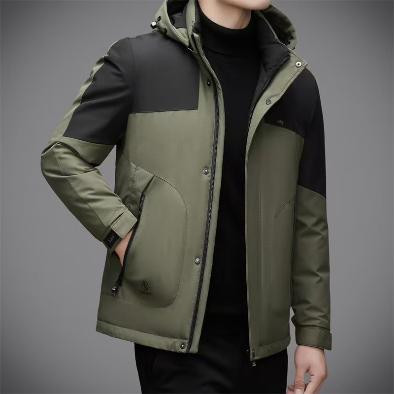 2025款男士冬季立领户外双拼色休闲百搭防风脱卸加厚羽绒服006