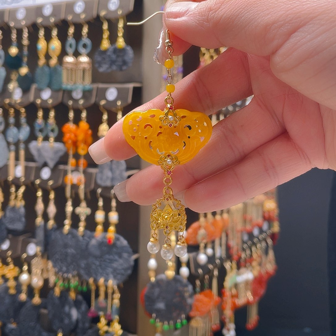 翡翠耳饰合金幸**神翡翠首饰