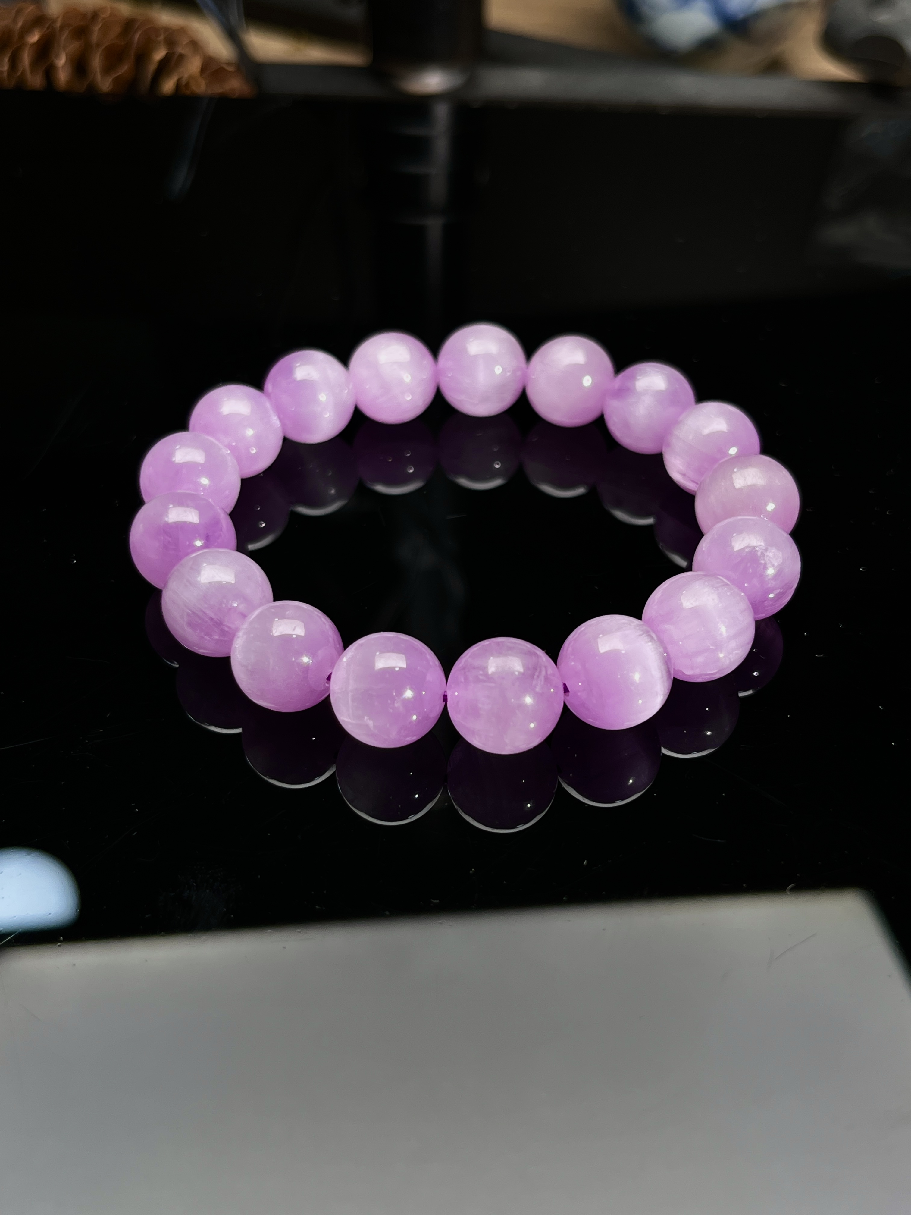 紫锂辉圆珠手串@多样性发其一