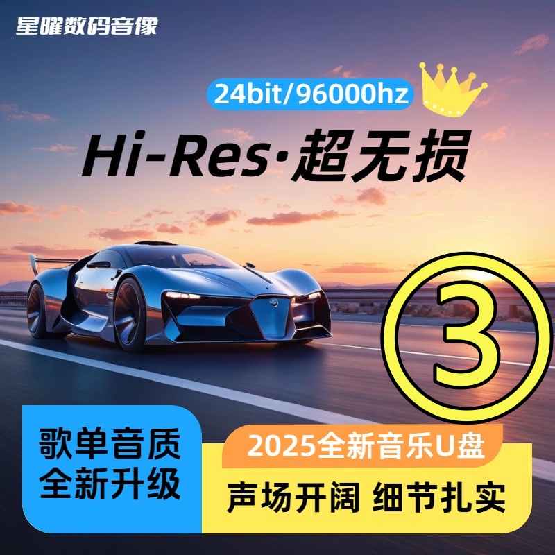 Hi-Res格式 24Bit96000Hz采样率 64G 小金标 超无损 车载U盘