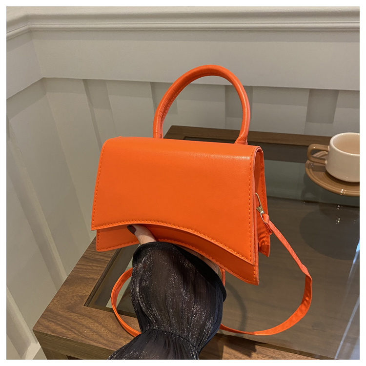 耐磨单根单肩斜挎包小方包时尚橙色百搭便携纯色韩版时尚休闲