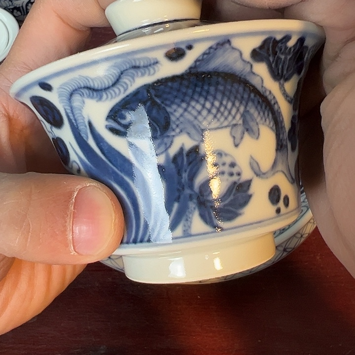 機****k鱼藻盖碗陶瓷福利