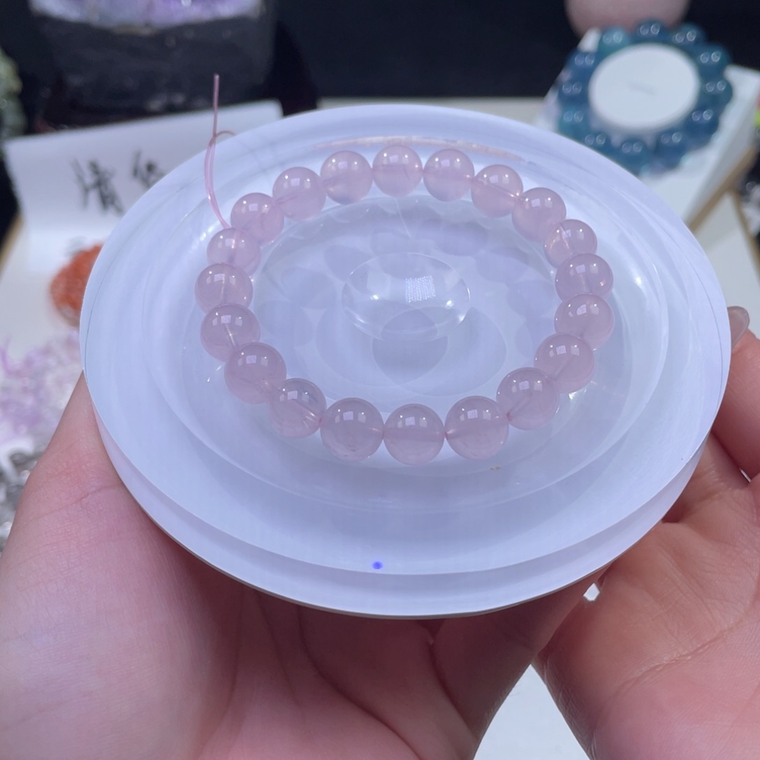 未镶嵌手链水晶蜜桃马粉水晶9+