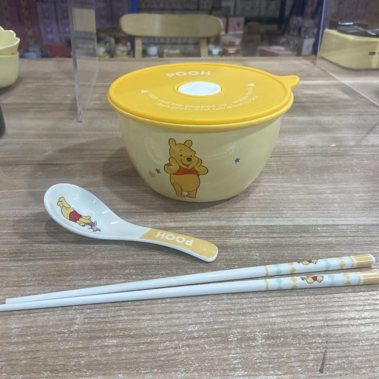【旭业老张】迪士尼正版 萌趣系列高温陶瓷餐具面碗三件套