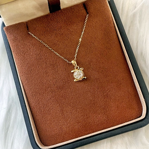 CFJEW 18k金60分天然钻石重工版吊坠气质轻奢百搭时尚小众