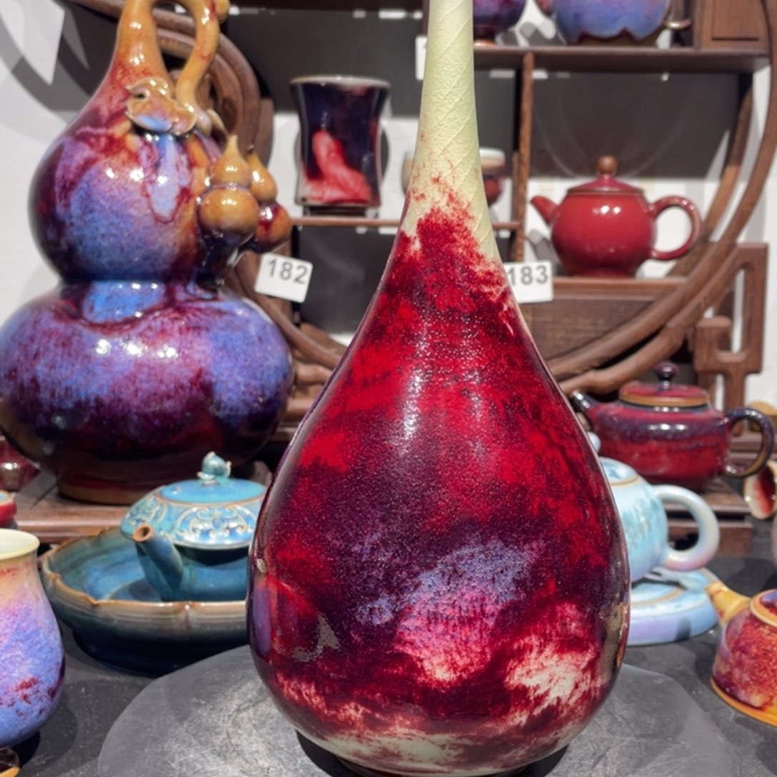 大***鱼中国神后钧瓷花瓶