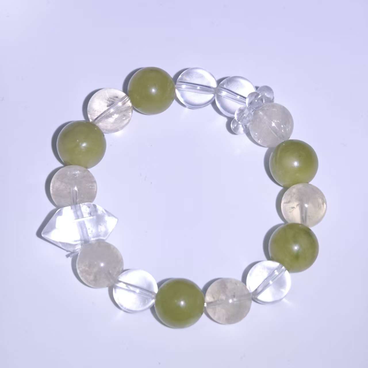 【翠璃灵踪】白水晶岫玉手串