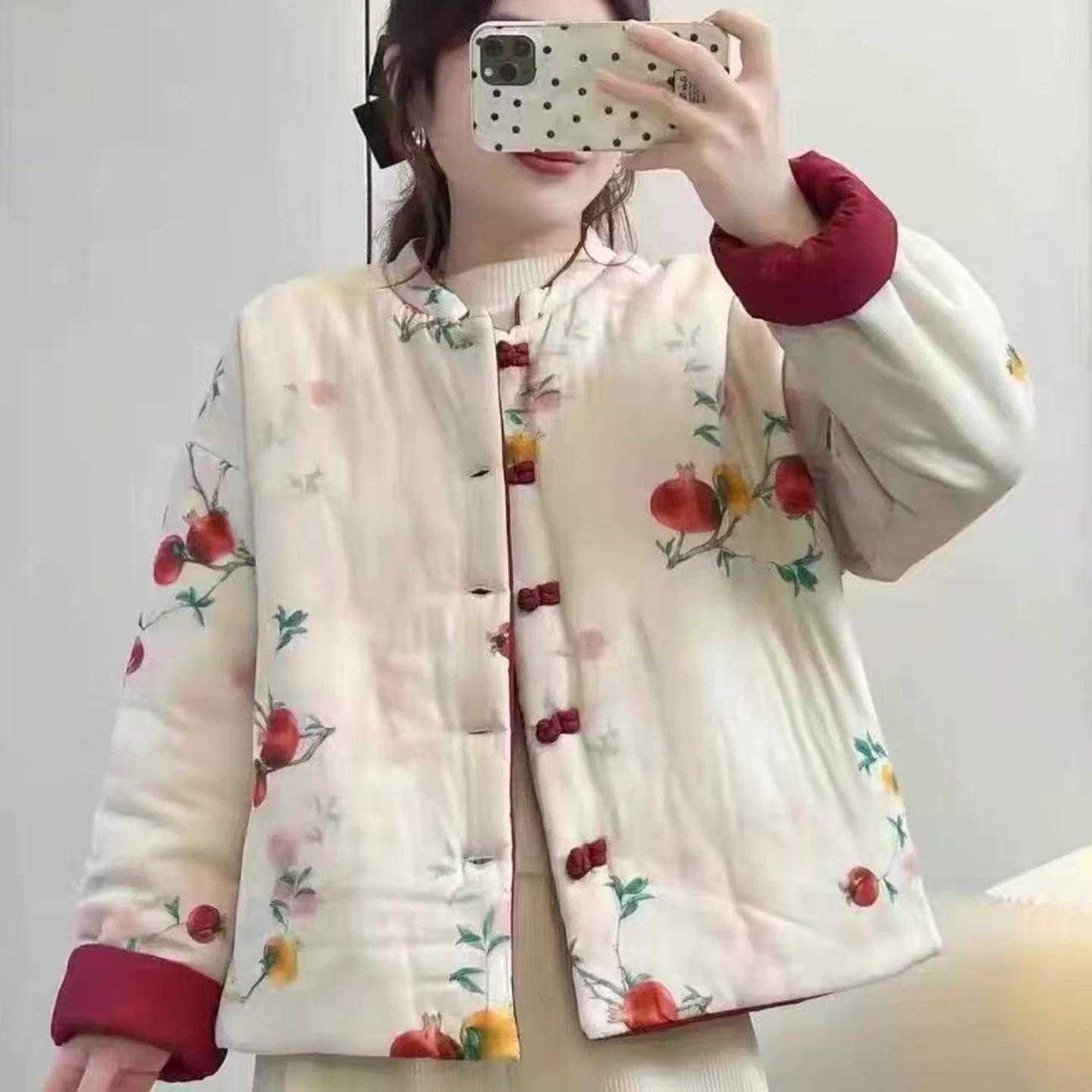 太漂亮了 ！冬季新款新中式气质国风两面穿加厚盘扣棉服