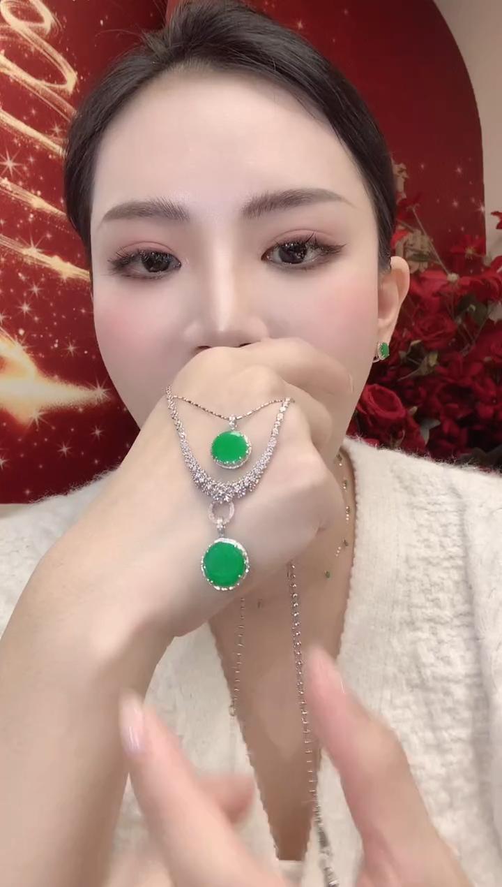 【云中意】18K金翡翠圆无事牌吊坠 （不含链）多样性发一件PYD