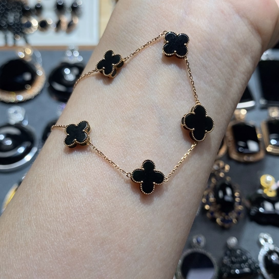 18K金镶嵌手链翡翠墨翠