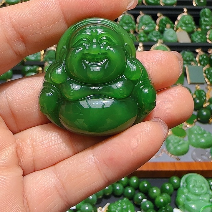 和田玉（碧玉）颈饰未镶嵌小***叨