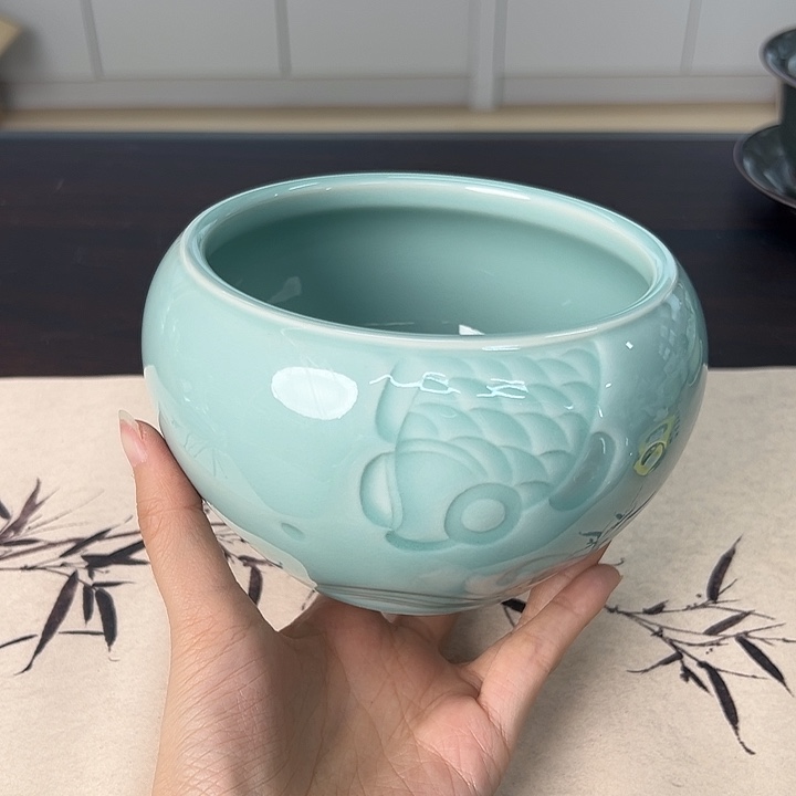 龙泉云间青瓷小米茶器