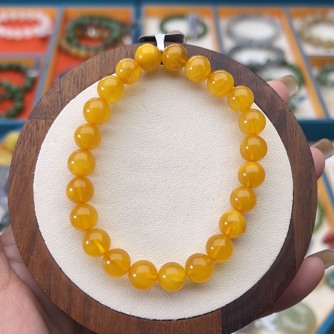 蜜蜡未镶嵌手串A26卡8