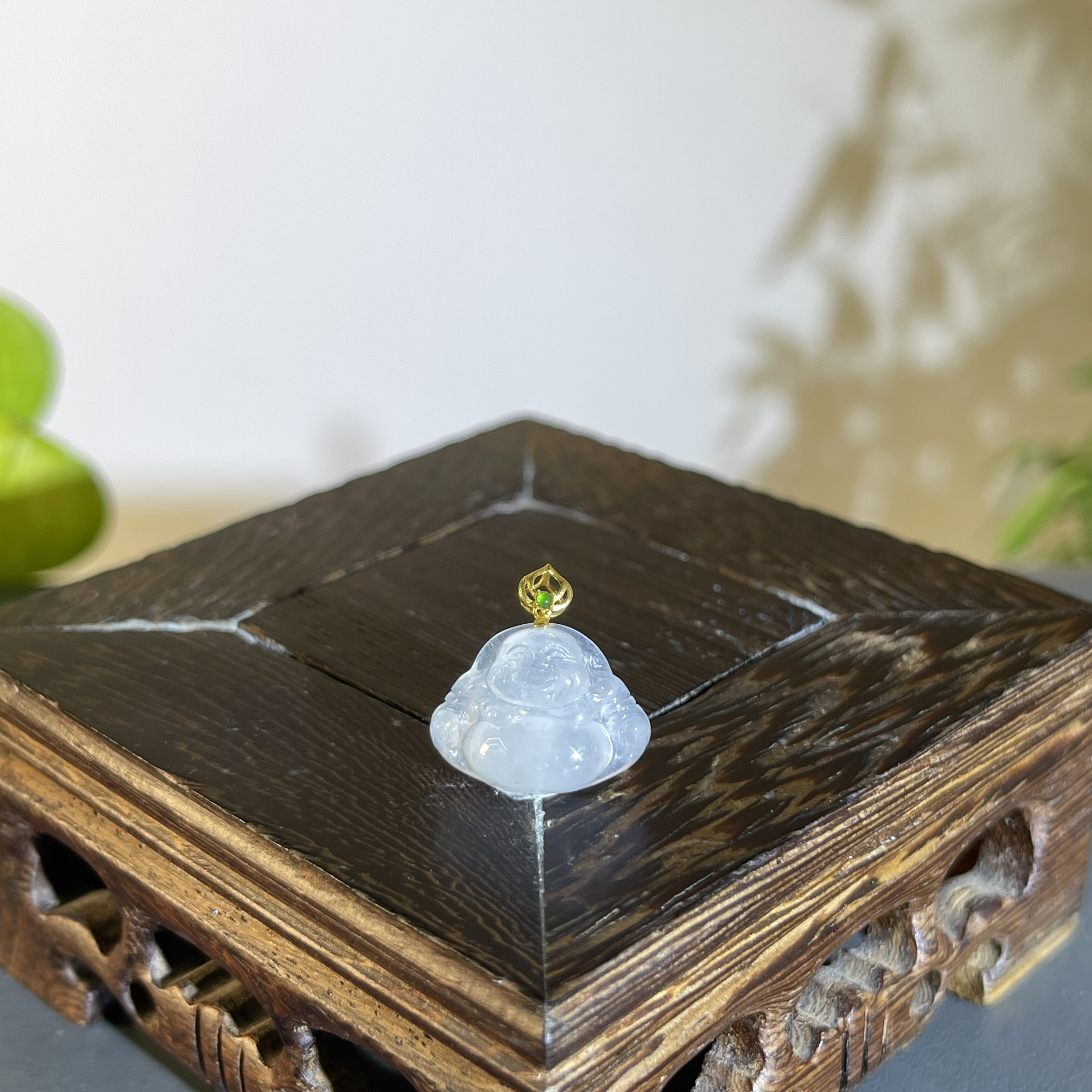 JCA06-30 天然缅甸A货翡翠  18K金扣佛公