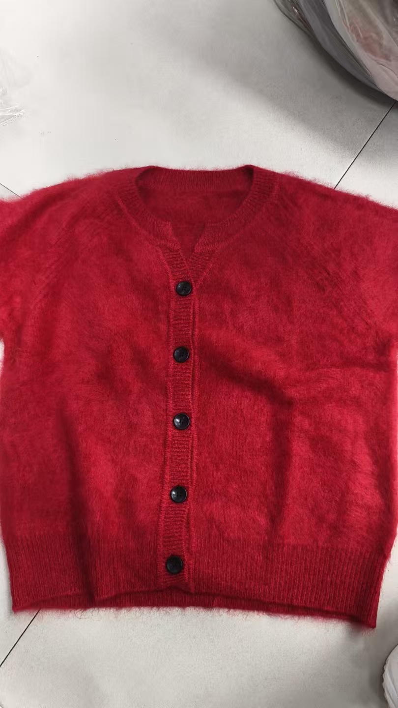 【100纯羊绒】小禾同款红开衫拉绒针织衫MC2444