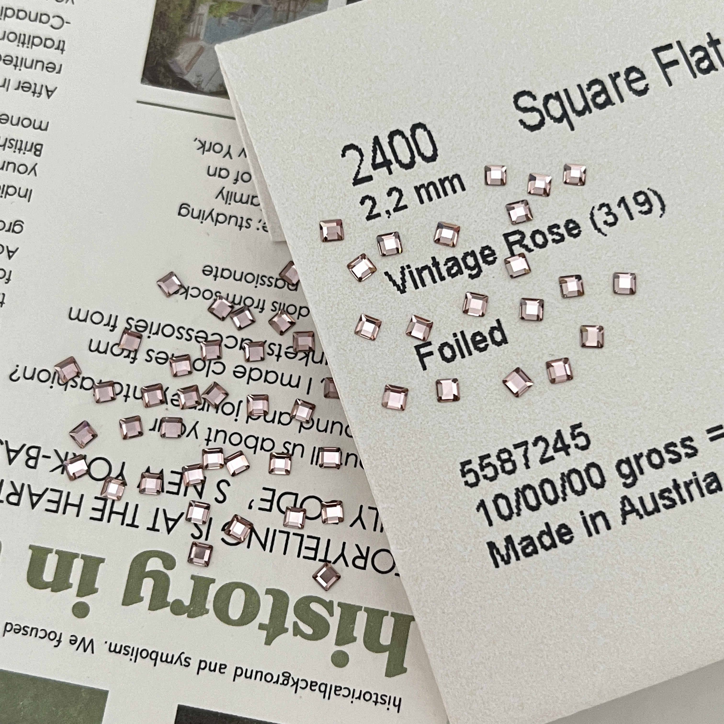 美甲饰品奥地利正品华子平底异形2400正方 2.2mm/3mm 美甲钻饰