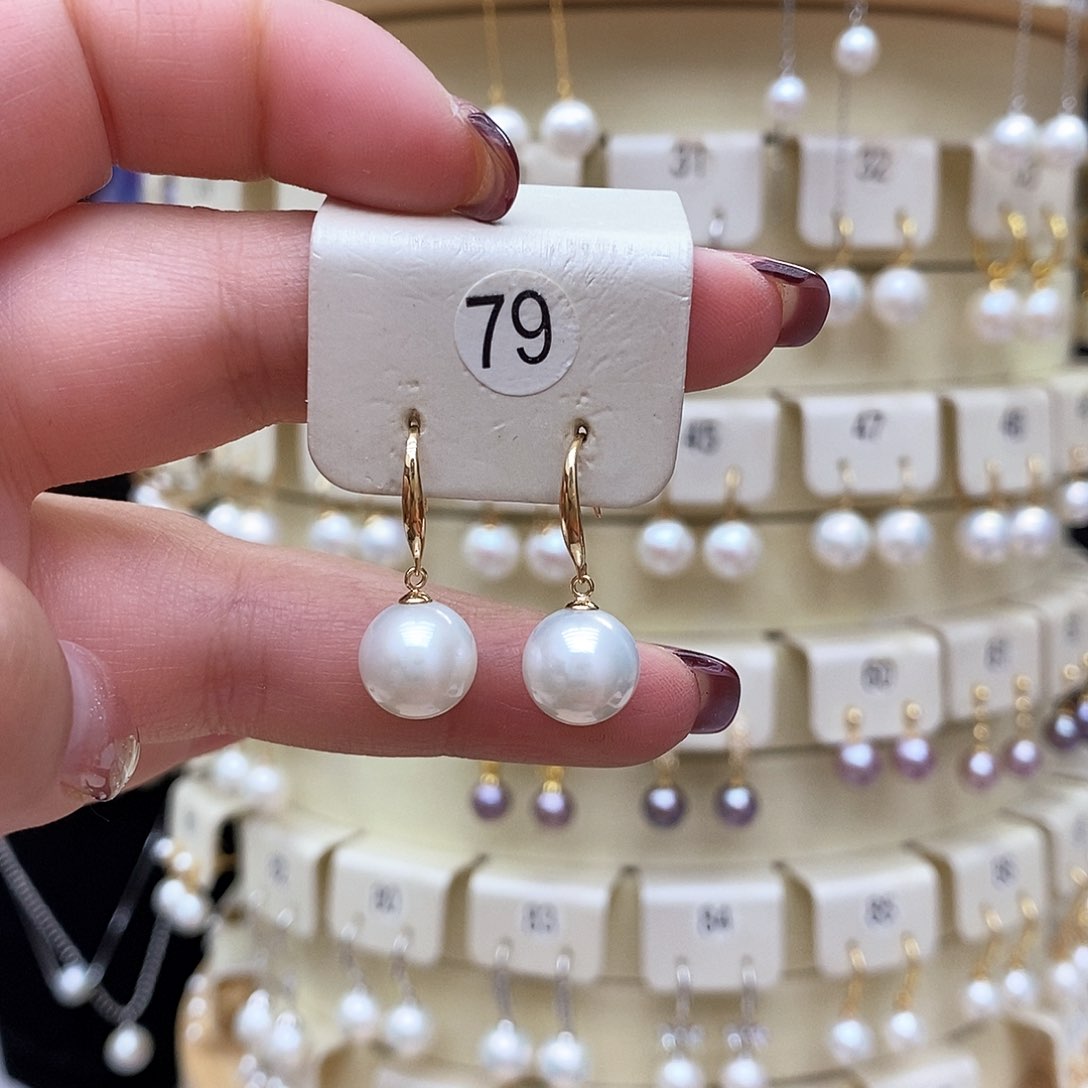 淡水珍珠耳饰18K金镶嵌