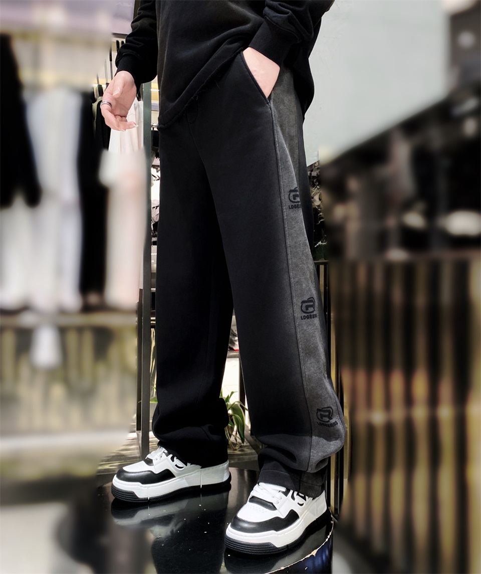 男士秋款高品质潮流宽松直筒休闲裤裤子运动时尚针织百搭弹力裤