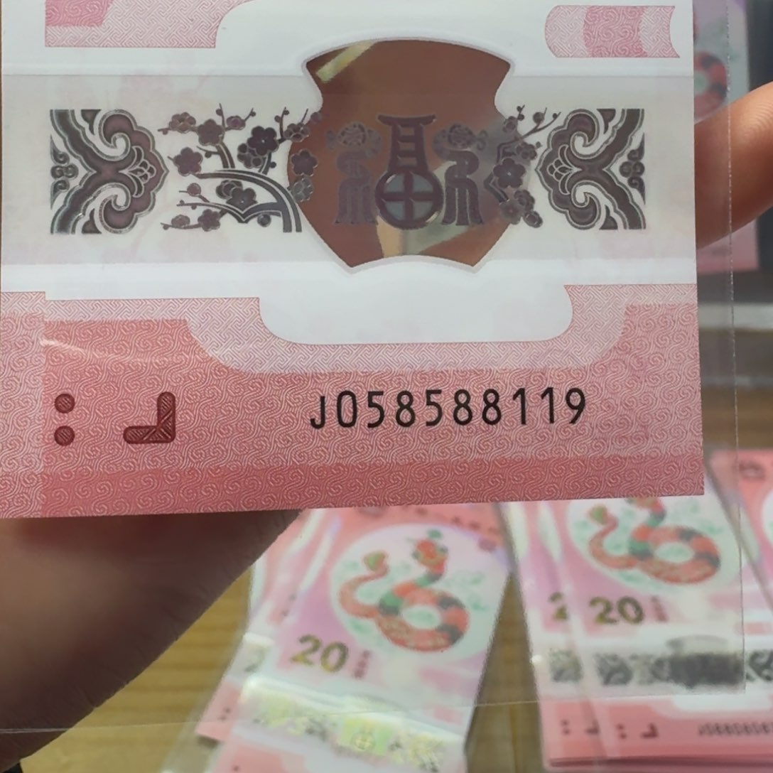 塑料蛇纪念钞J058588119