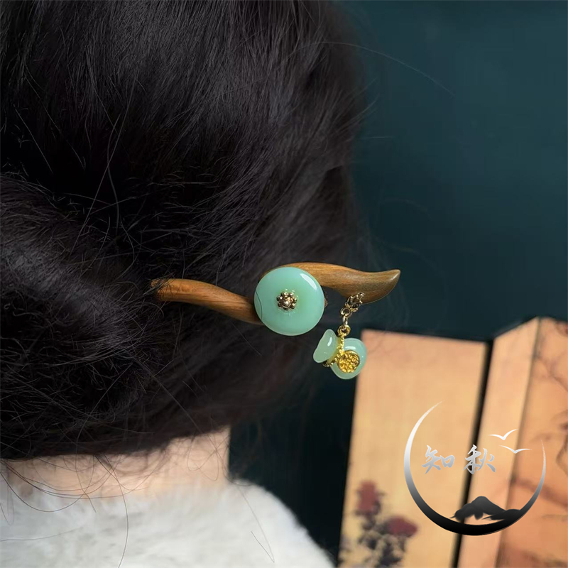 【绿檀福袋】发簪女高级感新中式古风汉服发饰盘发簪新中式a434