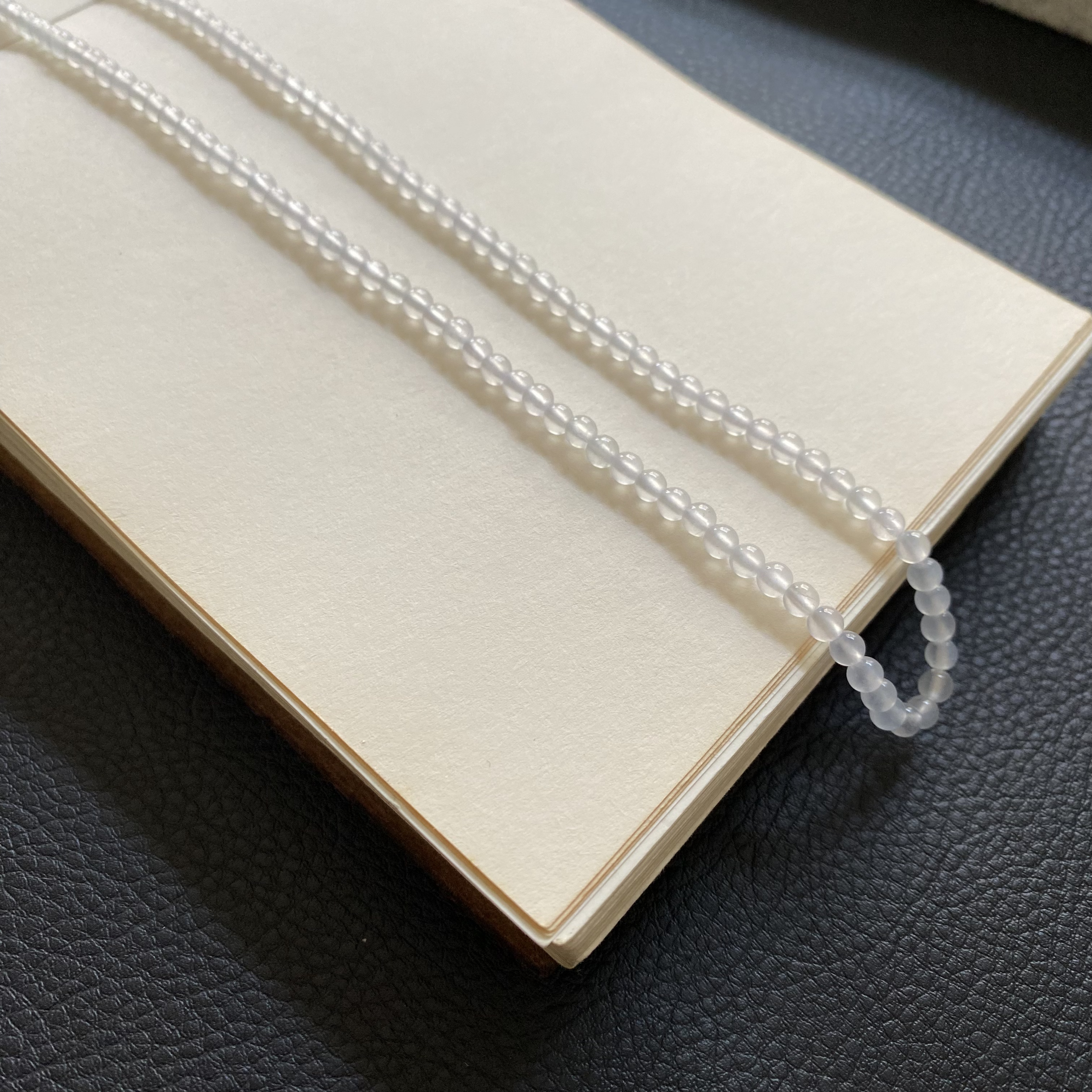 也木西翡翠成品冰珠珠项链珠串珠链小米珠长串yao0115卡3.7mm