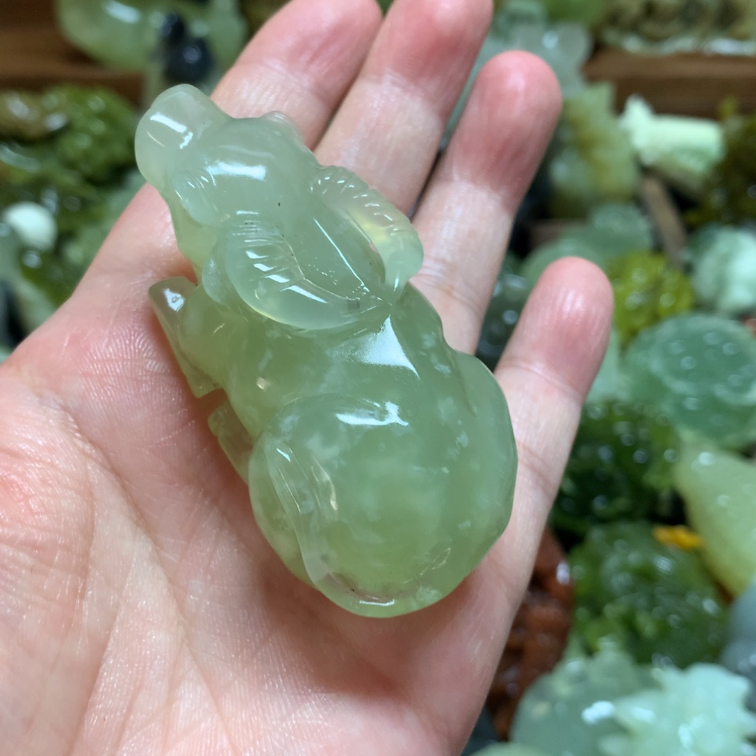 岫玉未镶嵌手把手把