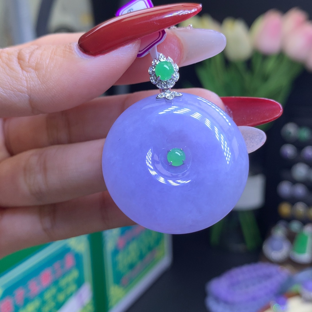 翡翠颈饰18K金镶嵌天然