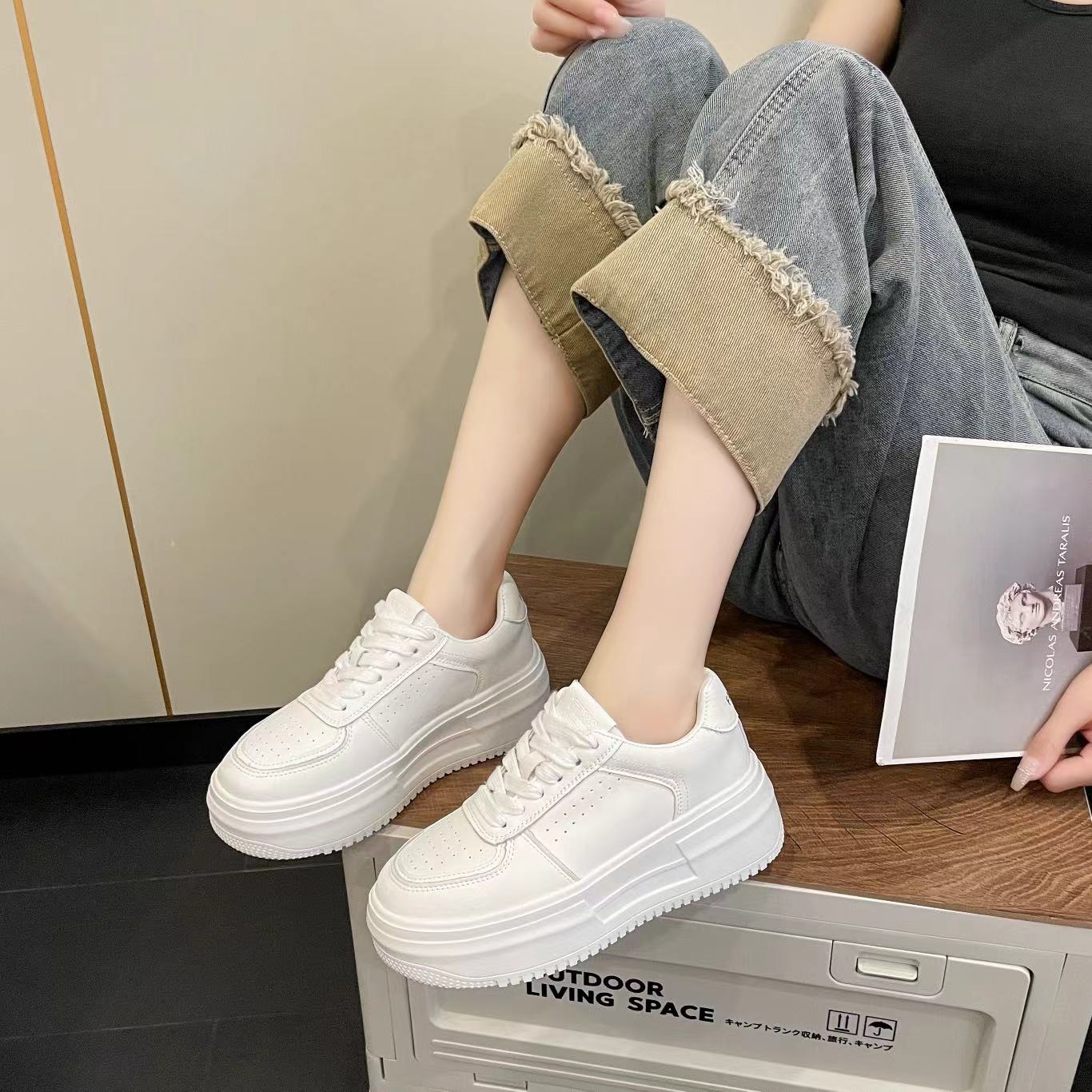 白月光夏季新款冷粘工艺百搭小白鞋平底休闲鞋系带板鞋 X 检 1316