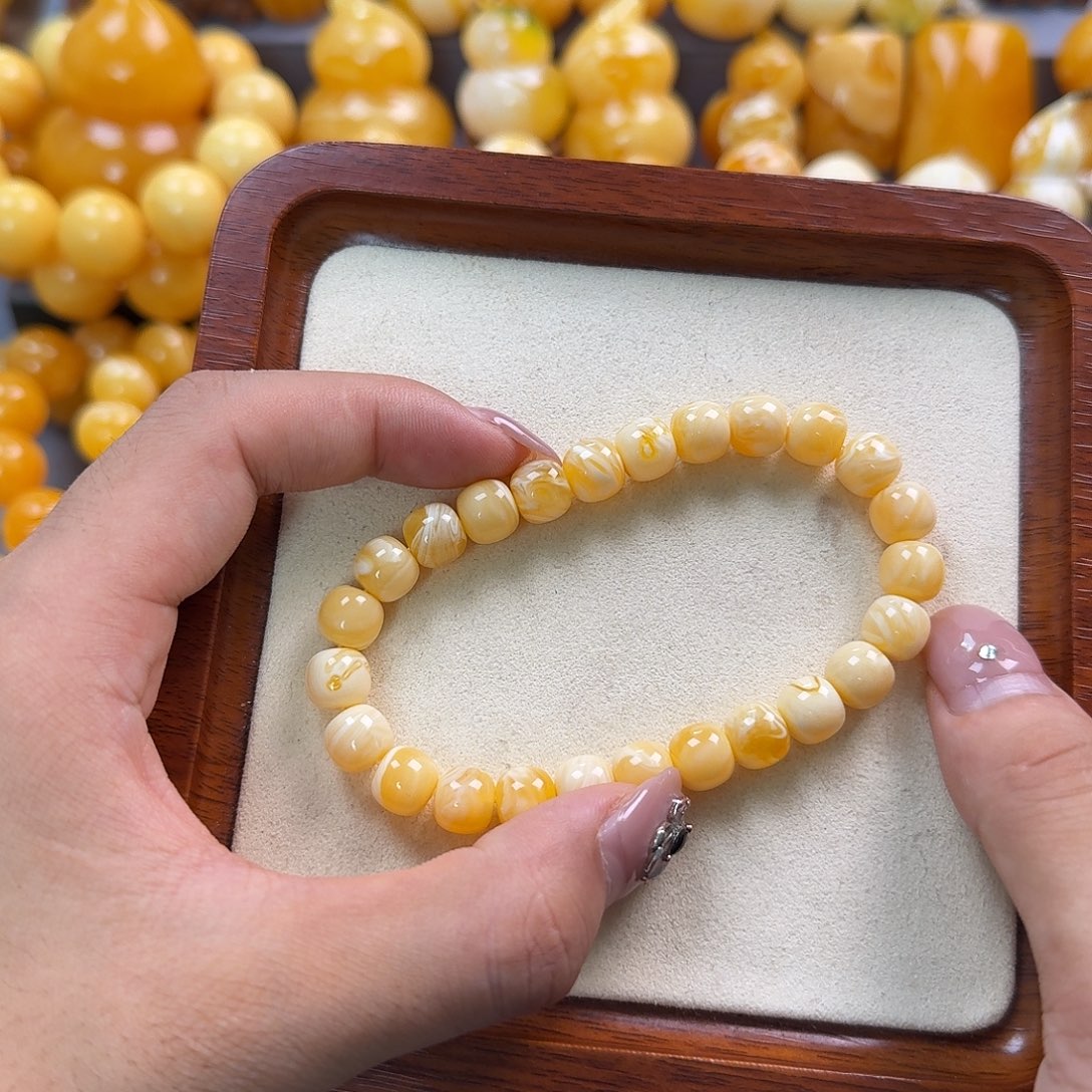 蜜蜡未镶嵌珠宝奇石同料9mm